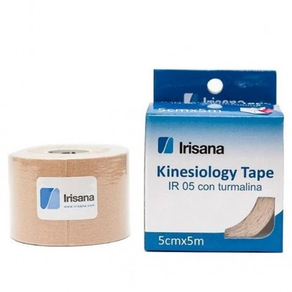 Bandaj neuromuscular elastic adeziv cu turmalina, bej 5m Irisana
